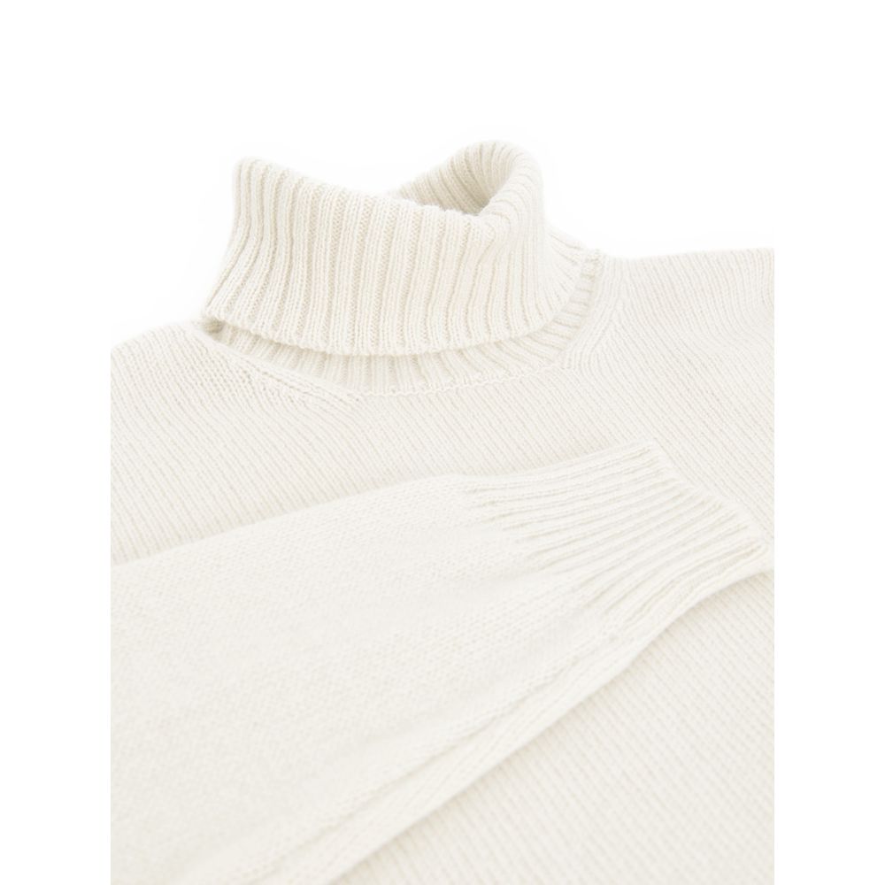 Gran Sasso White Wool Turtleneck