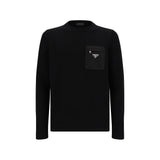 Prada Black Fleece Wool Sweatshirt