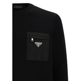 Prada Black Fleece Wool Sweatshirt