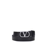 Valentino Garavani Black Calf Leather Bos Taurus Regular Belt