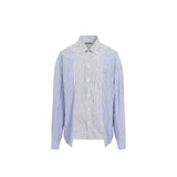 Balenciaga Blue Cotton Pattern Shirt