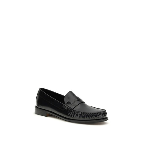 Tom Ford Black Calf Leather Bos Taurus Slip-On Loafers
