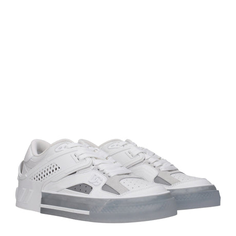 Dolce & Gabbana White Leather Low Top Sneakers
