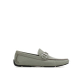 Salvatore Ferragamo Gray Calfskin Slip-On Loafers