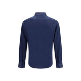 Brunello Cucinelli Blue Linen Dress Shirt