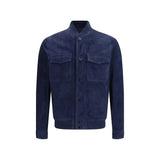 Salvatore Santoro Blue Calf Leather Bos Taurus Shell Jacket