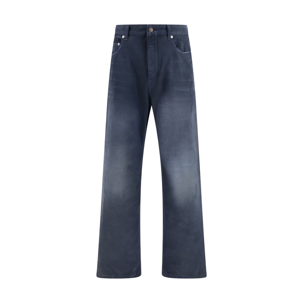 Balenciaga Blue Cotton Relaxed Fit Jeans