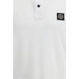 Stone Island White Cotton Polo Shirt