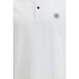Stone Island White Cotton Polo Shirt