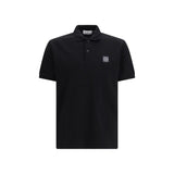 Stone Island Black Cotton Polo Shirt