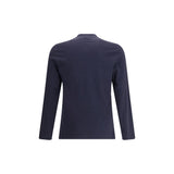 Brunello Cucinelli Blue Cotton Long Sleeve T-Shirt