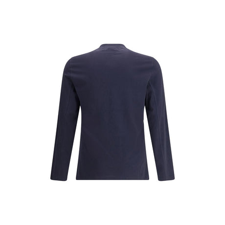 Brunello Cucinelli Blue Cotton Long Sleeve T-Shirt