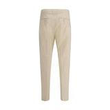 Cruna Beige Cotton Casual Pants