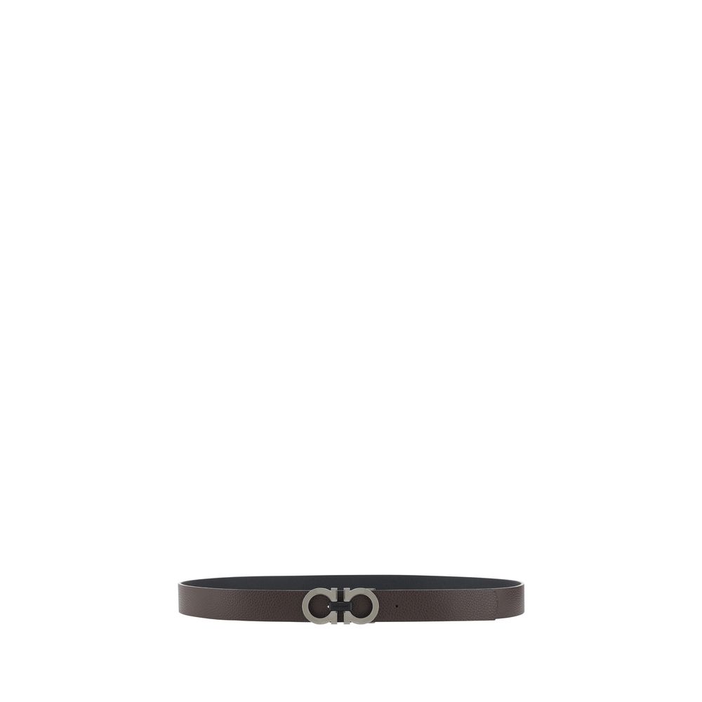 Ferragamo Black Calf Leather Bos Taurus Regular Belt