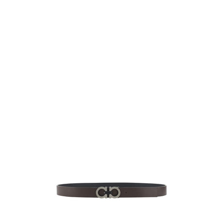 Ferragamo Black Calf Leather Bos Taurus Regular Belt