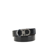 Ferragamo Black Calf Leather Bos Taurus Regular Belt