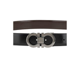 Ferragamo Black Calf Leather Bos Taurus Regular Belt