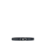 Ferragamo Black Calf Leather Bos Taurus Regular Belt