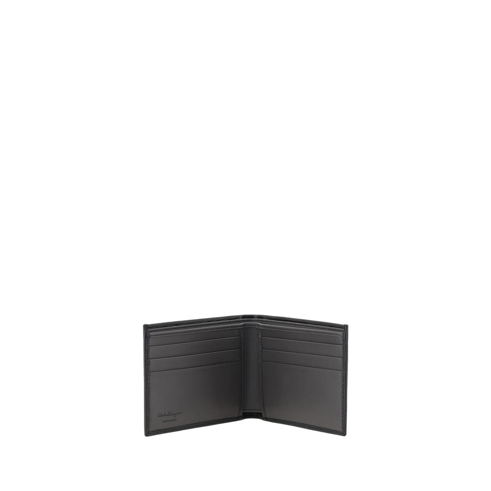 Ferragamo Black Calf Leather Bos Taurus Wallet