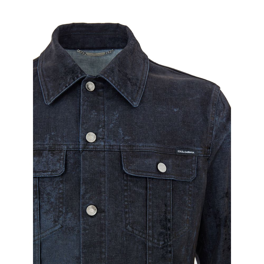 Dolce & Gabbana Gray Cotton Denim Jacket