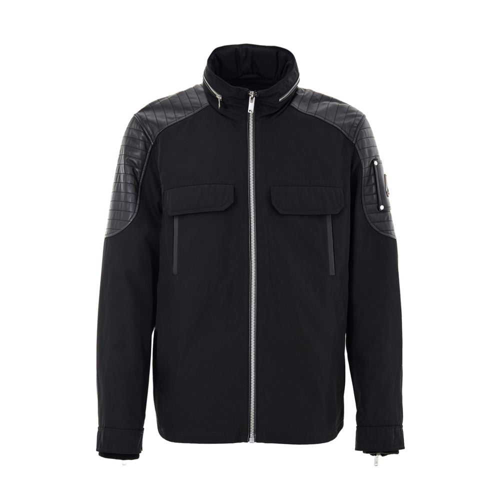 Moose Knuckles Black Nylon Biker Jacket