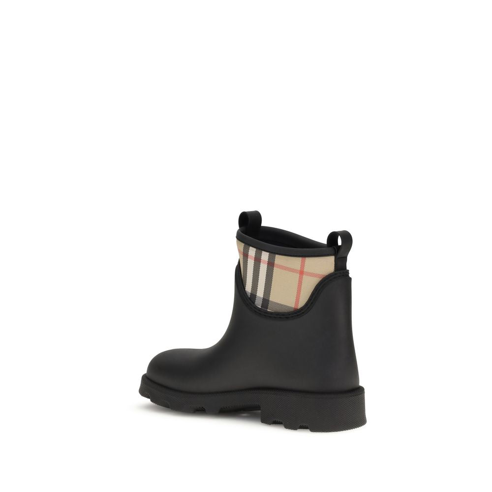 Burberry Black Rubber Ankle Boots