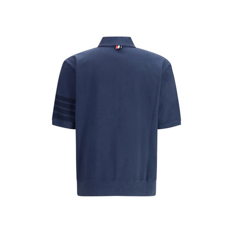 Thom Browne Blue Cotton Polo Shirt