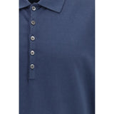 Thom Browne Blue Cotton Polo Shirt
