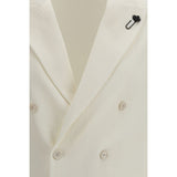 Lardini White Cotton Blazer