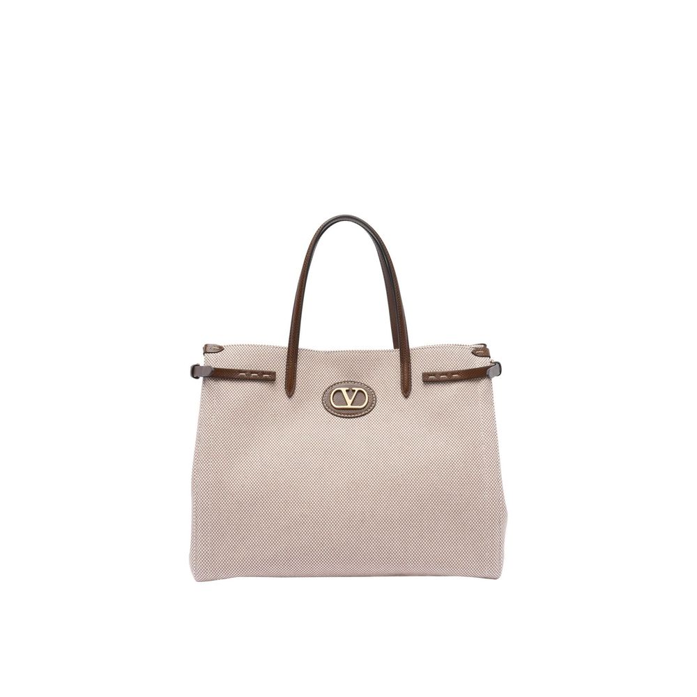 Valentino Garavani Brown Canvas Tote Bag