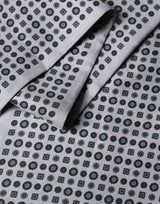 Dolce & Gabbana Grey Silk Geometric Print Pattern Fringe 140cm X 18cm Scarf