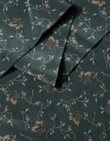 Dolce & Gabbana Green Silk Floral Pattern Fringed 135cm X 16cm  Scarf