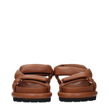Jil Sander Brown Leather Strap-On Sandals