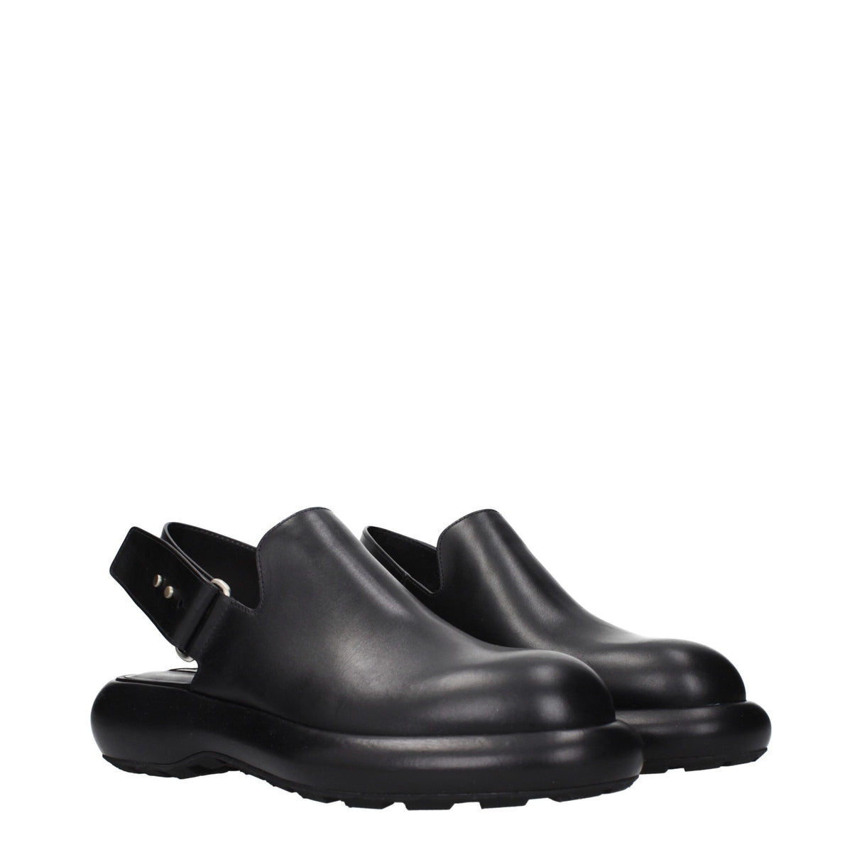 Jil Sander Black Leather Clogs