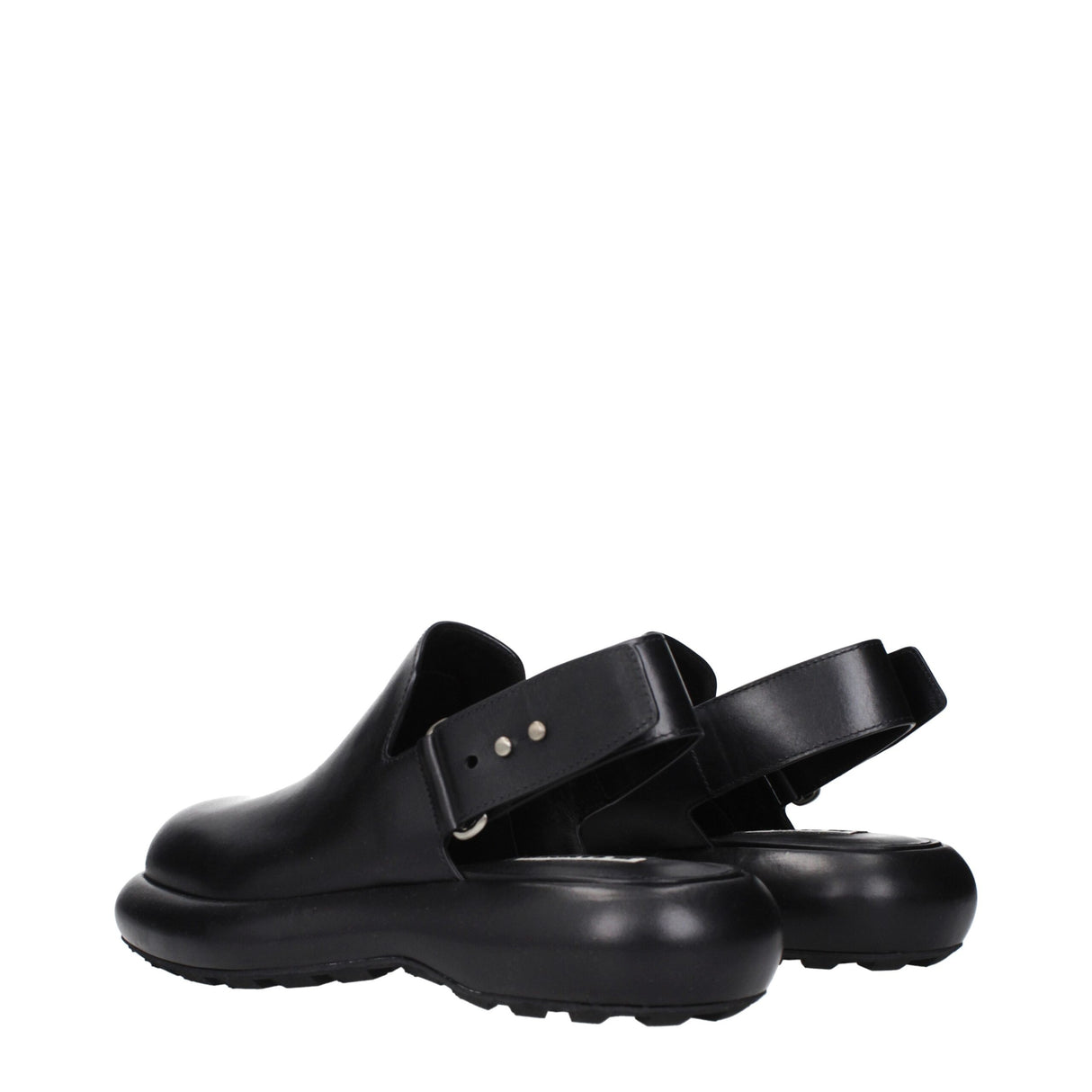 Jil Sander Black Leather Clogs