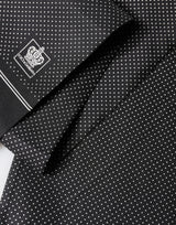 Dolce & Gabbana Black Silk Polka Dot Crown Foulard 140cm X 16.5cm Scarf