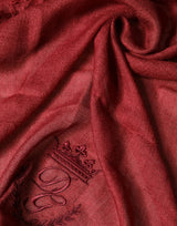 Dolce & Gabbana Red Cashmere Silk Fringe Wrap Foulard 200cm X 70cm Scarf