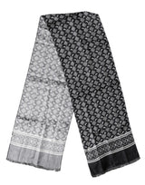 Dolce & Gabbana Black Gray Silk Bird Fringe Wrap Foulard 140cm X 23cm Scarf