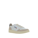 Autry White Calf Leather Bos Taurus Low Top Sneakers
