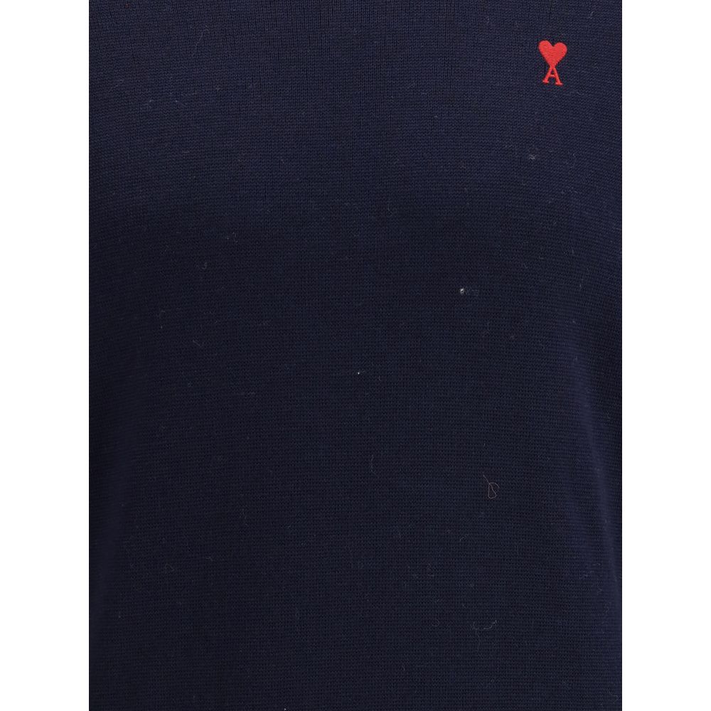 Ami Paris Blue Wool Sweatshirt