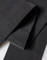 Dolce & Gabbana Black Silk Fringe Neck Wrap Foulard 160.5cm x 8cm  Scarf