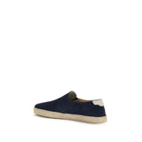 Brunello Cucinelli Blue Calf Leather Bos Taurus Espadrilles