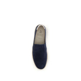 Brunello Cucinelli Blue Calf Leather Bos Taurus Espadrilles