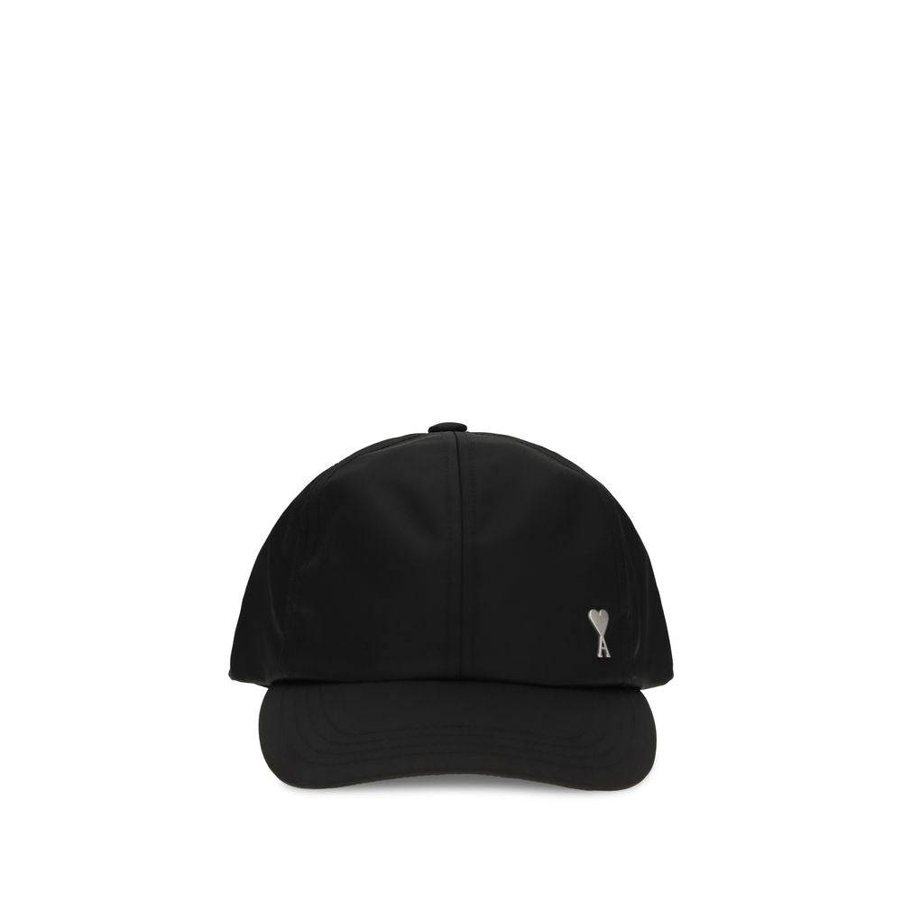 Ami Paris Black Polyester Cap (Baseball Hat)