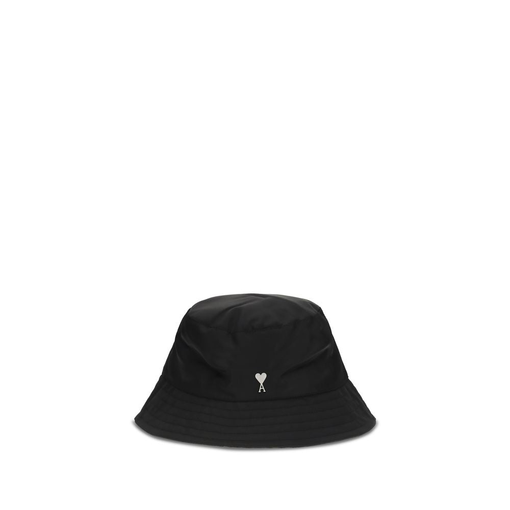 Ami Paris Black Polyester Bucket Hat