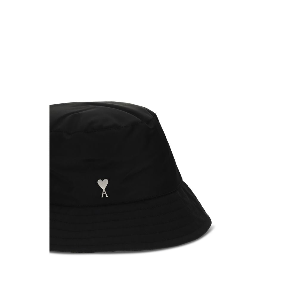 Ami Paris Black Polyester Bucket Hat