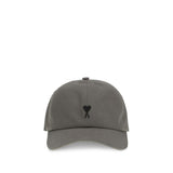 Ami Paris Gray Cotton Cap (Baseball Hat)