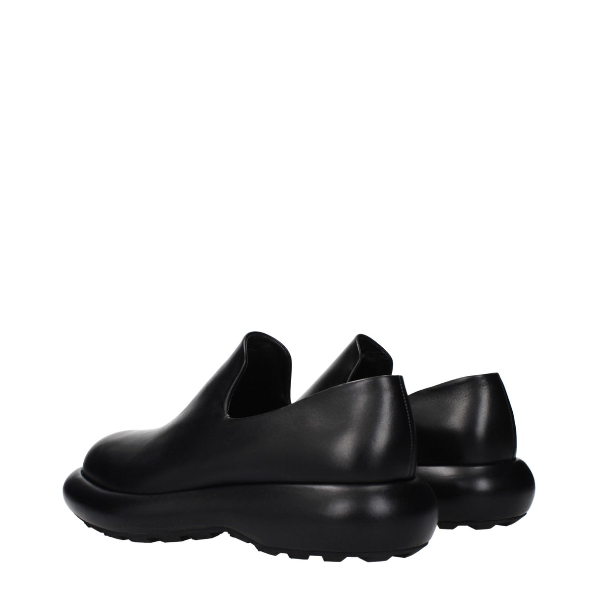 Jil Sander Black Leather Slip-On Loafers
