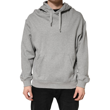Dolce & Gabbana Gray Cotton Hooded Sweatshirt Sweater