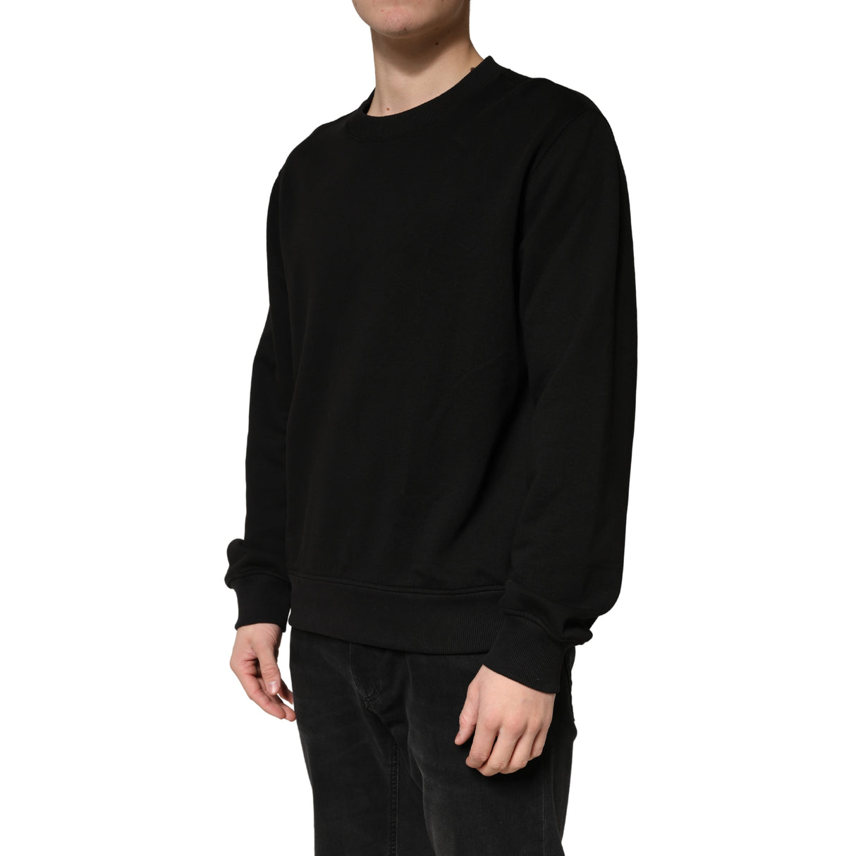 Dolce & Gabbana Sweater Black Cotton Crewneck Sweatshirt